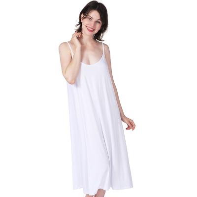 China Low Price Wholesale QUICK DRY Breathable Adult Lady One Piece Cotton Plus Size Soft Large Bamboo Cool Nightgown Strong Stretch Skirt Dress for sale