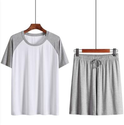 China OEM QUICK DRY high quality t-shirt and pants sleepwear set soft and comfortable shortsleeve homewear for men pajamas set for sale