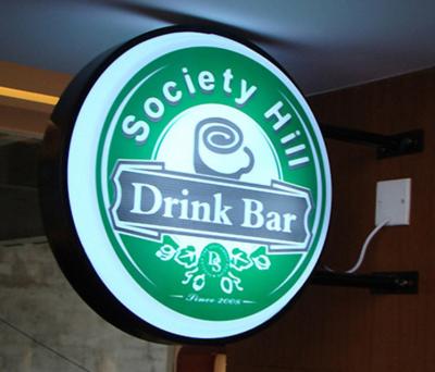 China Indoor Led Custom Logo Round Light Box Wall Mounted Sign Board Outdoor Led Sign 3d Acrylic light box for sale