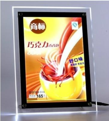 China Indoor Custom Slim Clear Frame frame less Advertising Single-Side Acrylic LED Crystal Light Box  Advertising Equipment Light Box Signs for sale