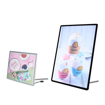 China Indoor Restaurant Menu Board Slim Lightbox Frame A1 A2 A3 A4 Led Advertising Light Box For Poster Display for sale