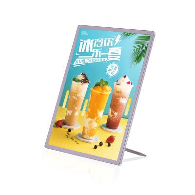 China Indoor High Definition Glass Panel Slim Led Poster Light Box Aluminum Advertising Light Boxes For Restaurant Menu Display for sale