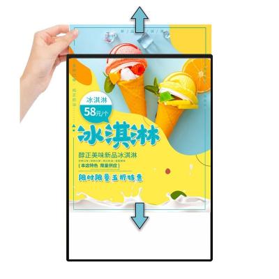 China Indoor Led Advertising Menu Board Light Box High Brightness Aluminum Frame Glass Slim Led Poster Light Box for sale