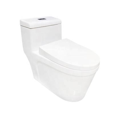 China Double-flow WC Luxury American Standard One-Piece Toilet Bowl Siphonic Toilet Flush Toilet for sale