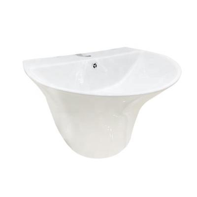 China Good Safety And Practicability Modern Load Bearing Wall Hung Ceramic Bathroom Sink Water Basin for sale