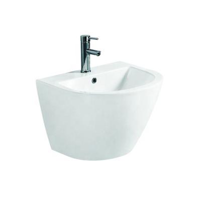 China Modern Durable Use Accept Logo Customization Round Ceramic Bathroom Wall Mounted Wash Basin for sale