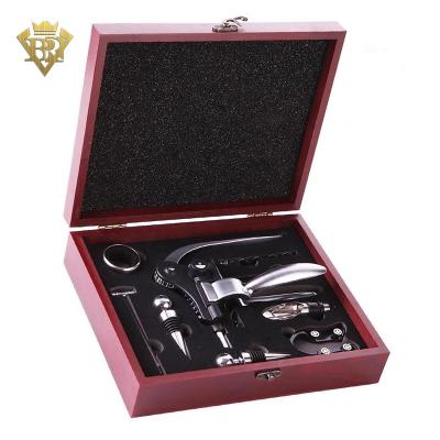 China Viable Wooden Box Opener Tool Rabbit Wine Corkscrew Gift Set for sale