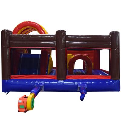 China PVC Brown Inflatable Slide Bouncer With Slides Commercial Jumping Castles Slide Inflatable Jumping Castle For Kid for sale