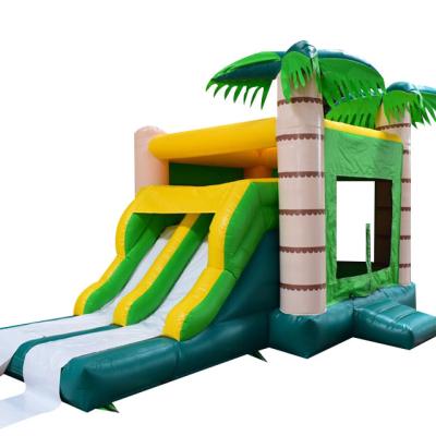 China PVC Inflatable Palm Tree Bouncer With Slides Commercial Jumping Castles Slide Inflatable Jumping Castle For Kid for sale