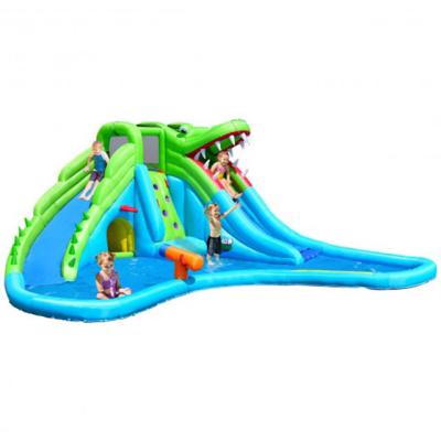 China PVC Crocodile Themed Inflatable Bouncer With Slides Commercial Jumping Castles Slide Inflatable Jumping Castle For Kid for sale