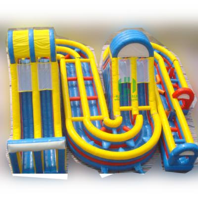 China Commercial PVC Obstacle Course Inflatable Slide Bouncer Commercial Jumping Castles Slide Inflatable Jumping Castle For Kid for sale