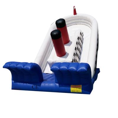 China Who respects the environment; Safe Outdoor Inflatable Bouncer Slide Commercial Custom Bouncy Bubble Boat Slides For Sale Backyard Titanic Inflatable Slide For Kids for sale