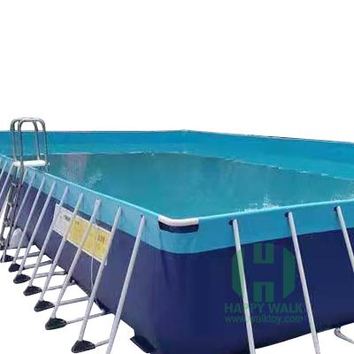 China Amusement park tall above ground steel wall rectangular metal frame swimming pool for sale for sale