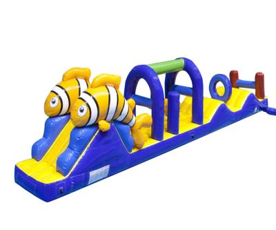 China PVC 12L*2.3W*2.5Hm Fluke Sports Toy Commercial HI Aqua Run Inflatable Pool Float Obstacle Course For Kids for sale