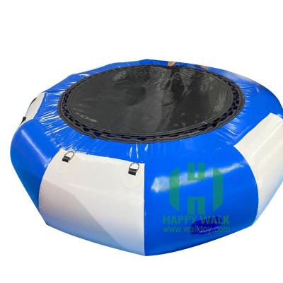 China Toy Customized PVC Inflatable Water Trampolines Summer Inflatable Jump Floated Trampoline For Outdoor Water Play for sale