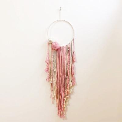 China Contemporary pink boho decor macrame wall hanging islamic rug for sale