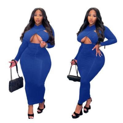 China Plus Size Women's Solid Color Fashion Casual Dress Sexy Light Mature Tube Top Plus Size Dress for sale