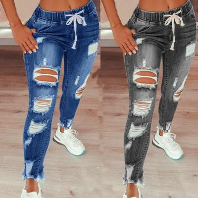 China Breathable Newcomers Fashion Skinny Denim Pants Ripped Distressed Street Hipster Jeans Women Jeans for sale