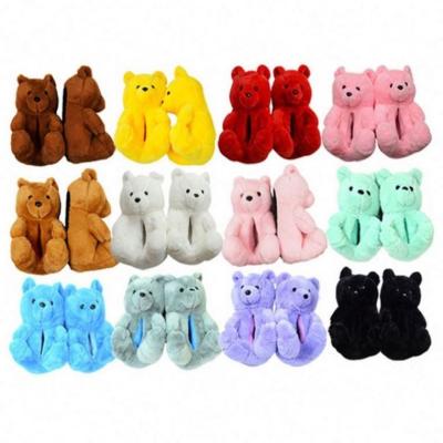 China Fashion Trend New Arrival Fur Slips Hairy Kids Teddy Bear Slippers Shoes Free Size Outfit for sale