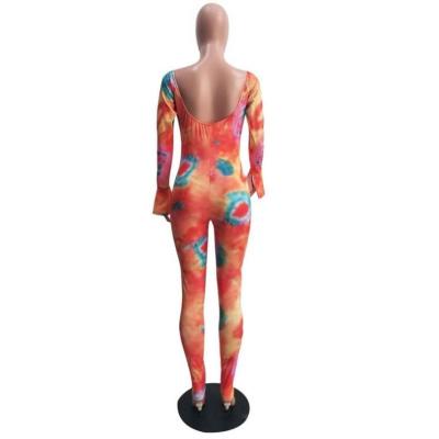 China Nylon / Cotton China Made New Fashion Women Jumpsuits With Tie Dye Printing Fat Women One Piece Overalls for sale