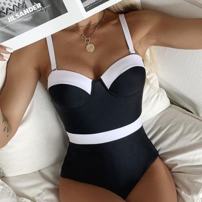 China Wholesale Color-block Breathable Sexy Bikini Adjustable Straps Women's One Piece Swimsuit 2022 for sale