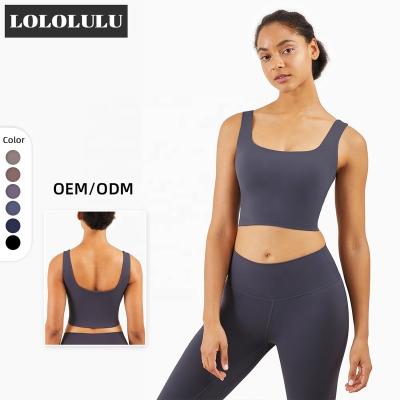 China High Quality Breathable U Neck Gym Bra For Women New Backless Yoga Breathable Tank Top for sale