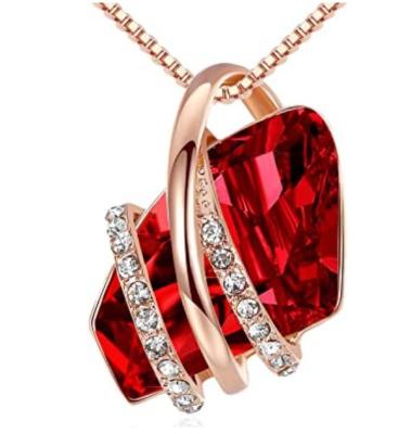 China Women Wholesale Design Fashion Amazon Fashion Heart Shape Necklace Hot Selling Tasty Crystal for sale