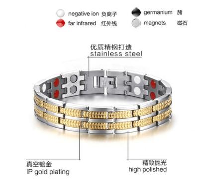 China FASHIONABLE 9017 Pure Germanium Titanium Sports Health Energy Bracelets Women And Men Magnetic Bracelet Bio for sale