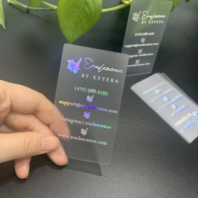 China Plastic free drsign holographic business card custom transparent plastic printing services for sale