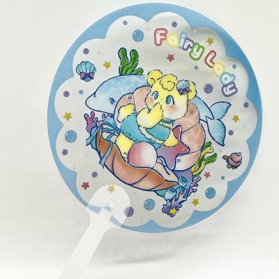 China Europe Factory Wholesale Price Waterproof Customized KPOP Hand Plastic Transparent Fan With Logo Print for sale