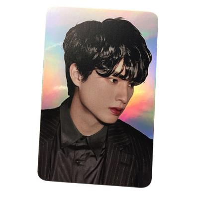 China Europe Customized Double Sided Holographic Color Fan Collection KPOP Postcard Lomo Photo Card for sale