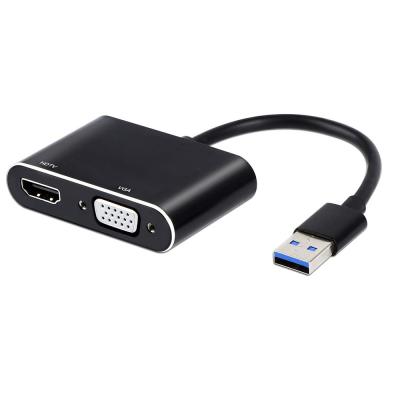 China COMPUTER USB3.0 to HDMI VGA two-in-one converter USB splitter 1080P USB TO HDMI VGA for sale