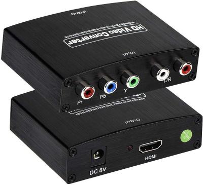 China Metal Shell ypbpr 5RCA RGB L/R Component Video to DVD PSP HDMI Converter Support 1080P Audio to HDTV for sale