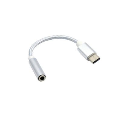 China Microphone USB C C To 3.5mm Jack Earphone Analog Audio Cheaper Adapter With Connector And Aluminum Braiding for sale