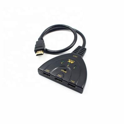 China PVC 3x1 Auto Switch 3 in 1 HDMI 4K *2K 1080P 3D Pigtail Switch Spliter Cable Support for Multi DVD TV for sale