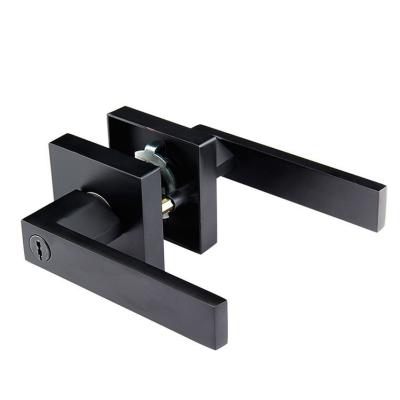 China Doors Europe Style Bathroom Zinc Alloy Door Tubular Matt Black Safe Privacy Bedroom Lever Handle Heavy Duty Door Lock for sale