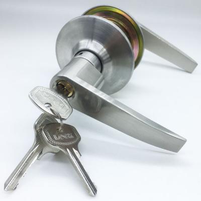 China Durable Stainless Steel Tubular Bathroom Lock With Handles Door Bedroom Room Bathroom Privacy Supply Lever Lock for sale