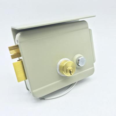 China Door Zhongshan Manufacture Easy Installation DC 12V Rim Lock Metal Latch Security Electronic Door Locks for sale