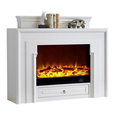 China Minimalist Simulation White Remote Control Wood Flame Hotel Mantel Decorative Electric Fireplace Core With Mantels for sale