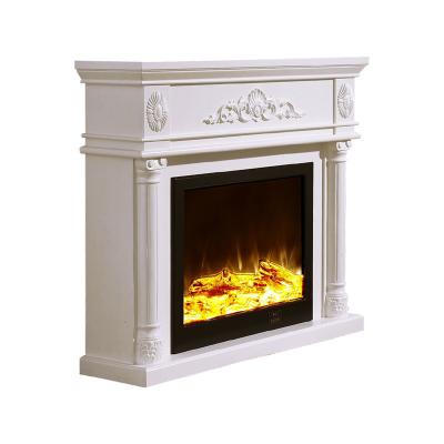 China Hotel Interior Decor Remote Control Fireplace Surround Mantels White Freestanding Fire Place Electric Fireplace With Mantel for sale