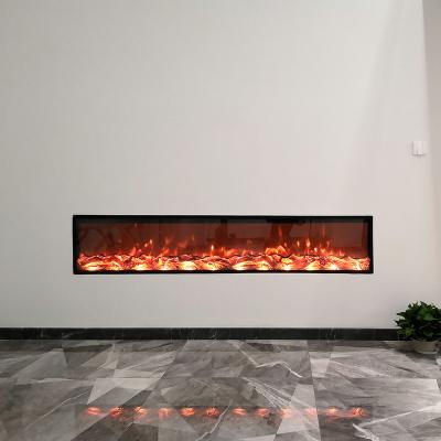 China Hotel 2200mm Black T-610 High Quality Indoor Freestanding Classic Modern Electric Flame Light Fireplace Insert for sale