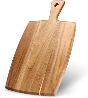 China Sustainable acacia wood cutting board for the kitchen - chopper with Juice Groove and handle hole for vegetable meat cheese (Butcher Block) for sale