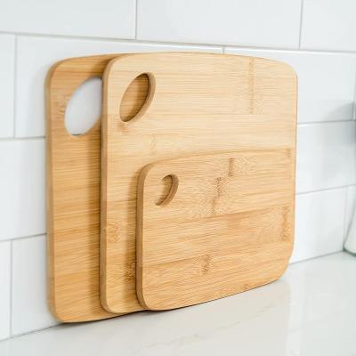 China Viable bamboo wooden cutting board for kitchen - chopper with handle hole for vegetable meat cheese (Butcher Block) for sale