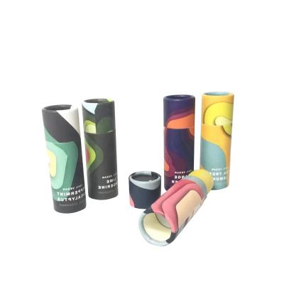 China Eco-Friendly Recyclable Round Lipstick Tube Paper Cardboard Cosmetic Paper Tube For Lip Balm Packaging Box for sale