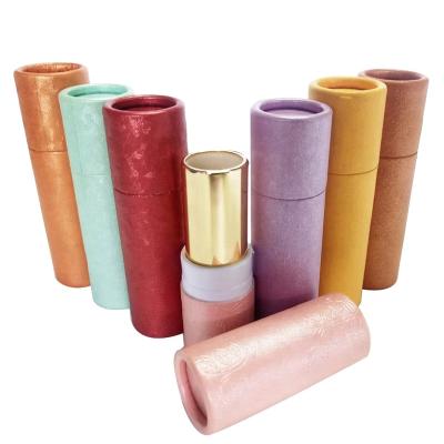 China Recyclable Chinese Eco Friendly Packaging Boxes Biodegradable Kraft Paper Lip Balm Tube Lip Balm Container Cardboard for sale