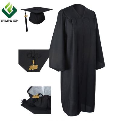 China 2020 Hot Sale College Graduation Dresses And Hats Suit Matte Finish / Graduation Gown For Adult Can Be Customized for sale