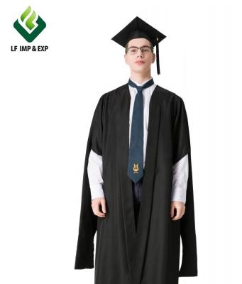 China UK Black Unisex Master Gown Custom Style Gown School Graduation Gown for sale