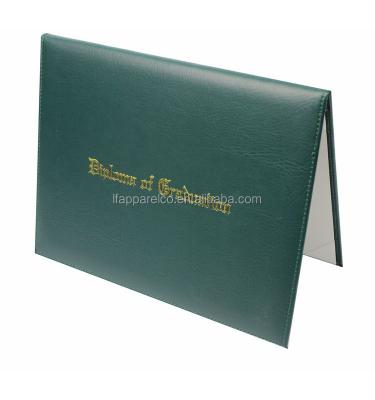 China Smooth PU Leather A4 Certificate Folder Diploma Cover Folder Holder - Green for sale