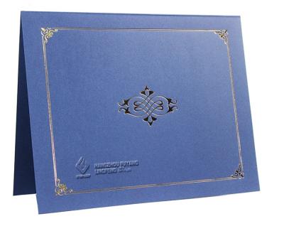 China Leather Diploma Cover With Customized Foil Emboss / Gold , Silver Foil Certificate Cover for sale