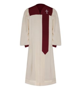 China Harmony Church White Choir Robes Custom Made High Quality With Cross for sale